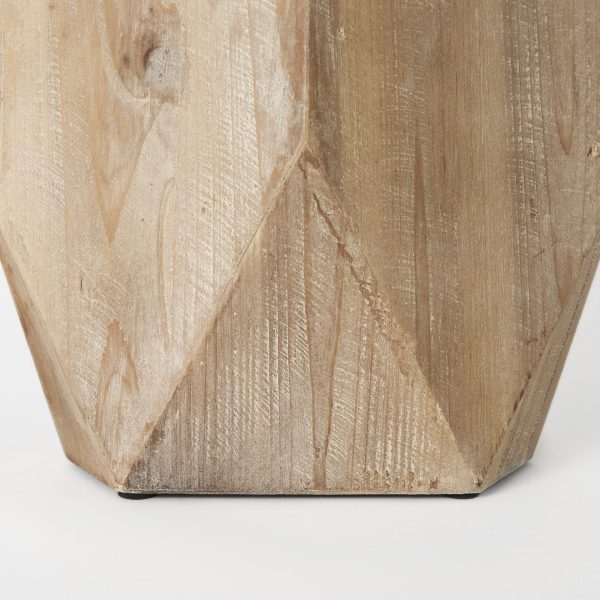 Allen I Large Natural Wooden Base Oval Vase 8