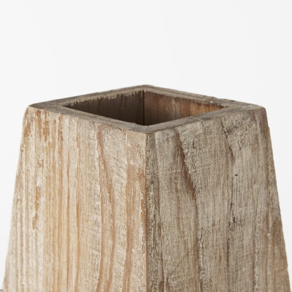 Allen II Small Natural Wooden Base Oval Vase 7