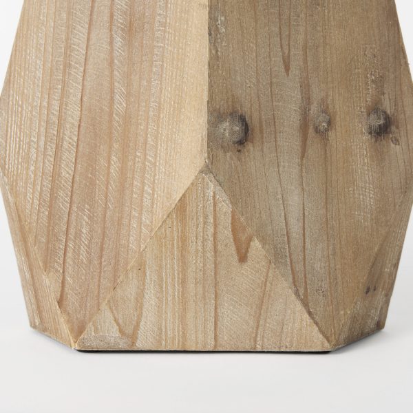 Allen III Tall Natural Wooden Base Oval Vase 8