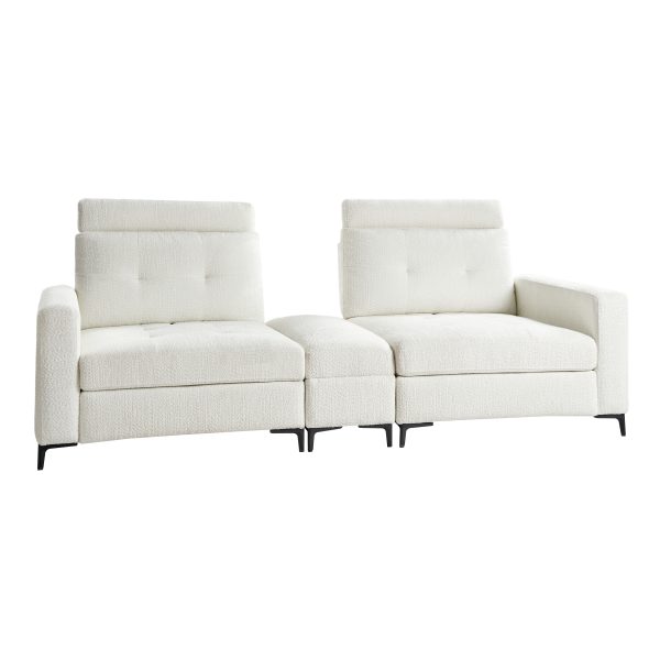 Allen Ivory Button Tufted Modular Sectional Sofa with Storage