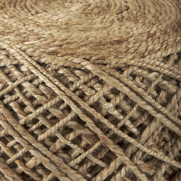 Allium Brown Handwoven Wool Cylindrical Pouf 9
