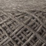 Allium Dark Brown Handwoven Wool Cylindrical Pouf