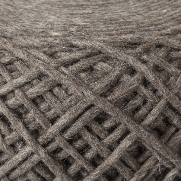 Allium Dark Brown Handwoven Wool Cylindrical Pouf 3