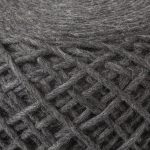 Allium Dark Gray Handwoven Wool Cylindrical Pouf