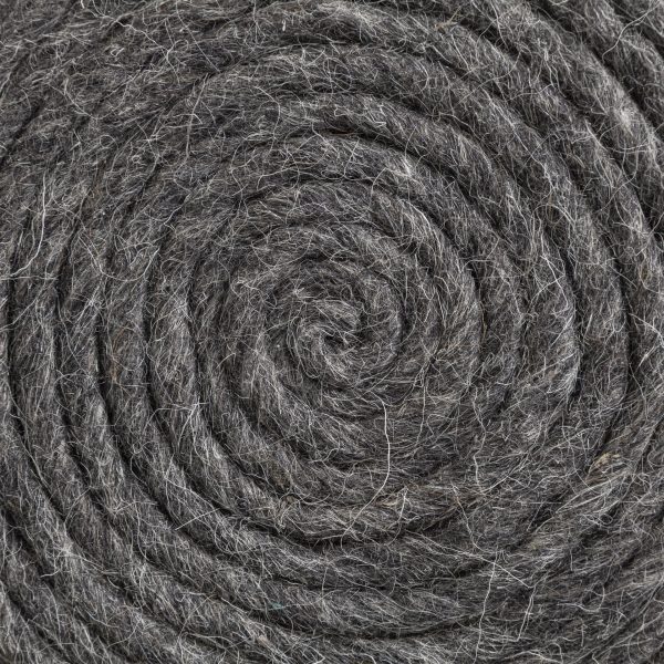 Allium Dark Gray Handwoven Wool Cylindrical Pouf 8