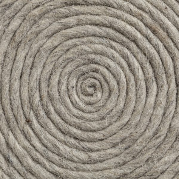 Allium Oatmeal Handwoven Wool Cylindrical Pouf 7