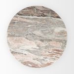 Allyson 54" Round Brown Pedestal w/ Pink Marble Top Dining Table