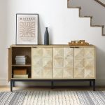 Alois Black Pyramid Door Modern 4 Door Sideboard 7 Alois Black Pyramid Door Modern 4 Door Sideboard