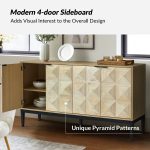 Alois Black Pyramid Door Modern 4 Door Sideboard 8 Alois Black Pyramid Door Modern 4 Door Sideboard