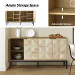 Alois Black Pyramid Door Modern 4 Door Sideboard 9 Alois Black Pyramid Door Modern 4 Door Sideboard