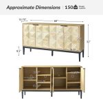 Alois Black Pyramid Door Modern 4 Door Sideboard 10 Alois Black Pyramid Door Modern 4 Door Sideboard