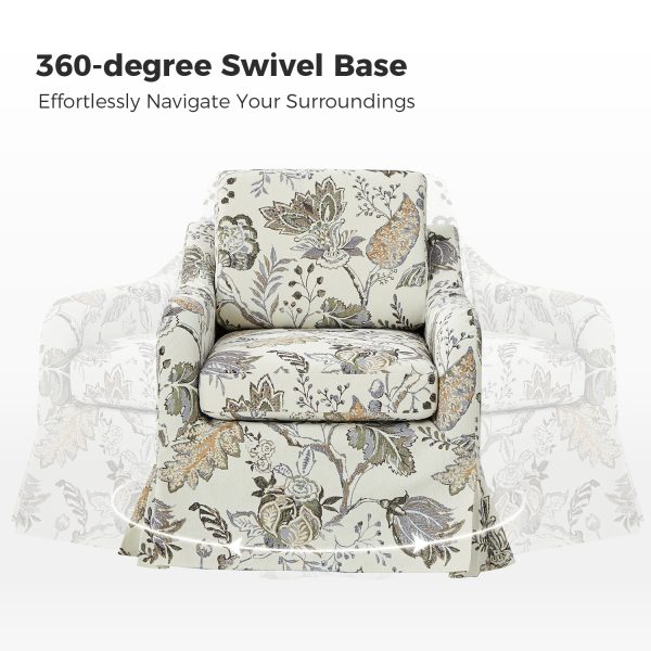 Alois Floral Jeacobean Swivel Accent Chair 2