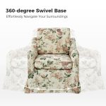 Alois Floral Print Slipcover Swivel Accent Chair