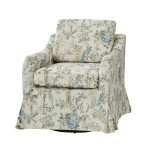 Alois Floral Slipcover Swivel Accent Chair
