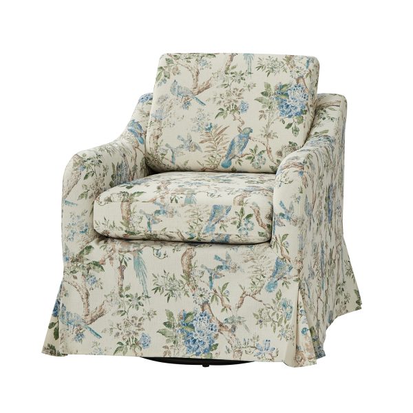 Alois Floral Slipcover Swivel Accent Chair 1
