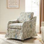 Alois Floral Slipcover Swivel Accent Chair