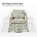 Alois Floral Slipcover Swivel Accent Chair