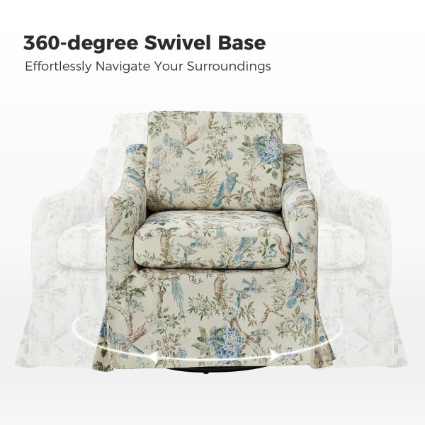 Alois Floral Slipcover Swivel Accent Chair 2