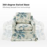 Alois Tropical Floral Slipcover Swivel Accent Chair
