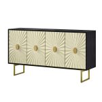 Aloisius Black Sunburst 4-Door Modern Sideboard Storage Cabinet 7 Aloisius Black Sunburst 4-Door Modern Sideboard Storage Cabinet
