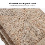 Alonzo Natural Coastal Grass Rope 2-Shelf Side Table