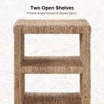 Alonzo Natural Coastal Grass Rope 2-Shelf Side Table