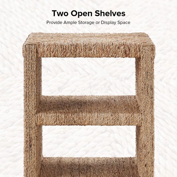 Alonzo Natural Coastal Grass Rope 2 Shelf Side Table 3