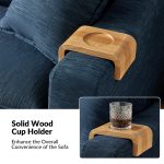 Alphonse Slipcovered Versatile Sofa with Solid Wood Cup Holder
