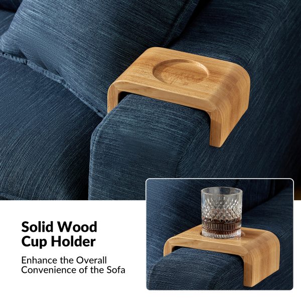 Alphonse Slipcovered Versatile Sofa with Solid Wood Cup Holder 2
