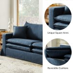 Alphonse Slipcovered Versatile Sofa with Solid Wood Cup Holder