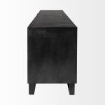 Alvin 82x20 Brown Solid Wood With Black Metal Frame 3 Drawer 2 Cabinet Door Sideboard