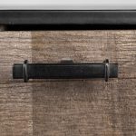 Alvin 82x20 Brown Solid Wood With Black Metal Frame 3 Drawer 2 Cabinet Door Sideboard