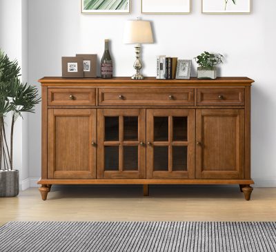 Alvise Acorn 3-Drawer 58-Inch Solid Wood Storage Sideboard