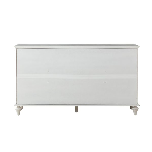 Alvise White 3 Drawer Solid Wood 58 Inch Storage Sideboard 2