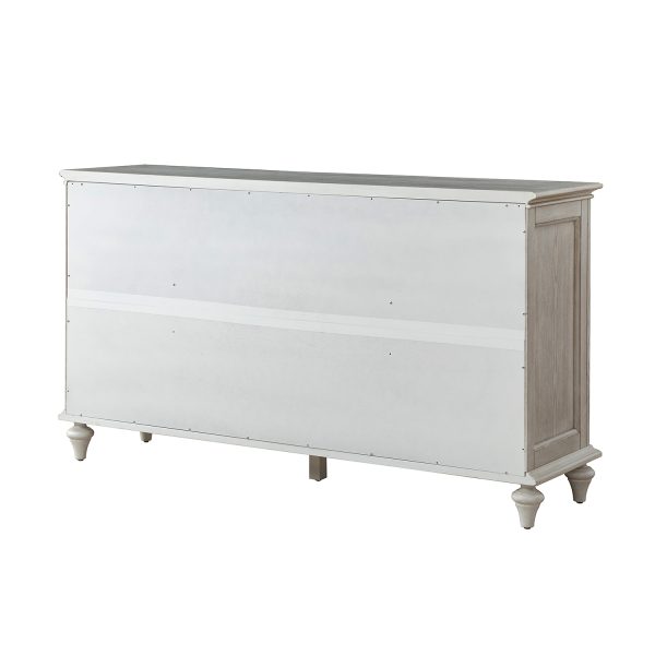 Alvise White 3 Drawer Solid Wood 58 Inch Storage Sideboard 3