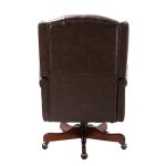 Amadeo Brown Faux Leather Tufted Wingback Swivel Office Chair
