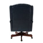 Amadeo Navy Faux Leather Tufted Wingback Swivel Executive Chair 9 Amadeo Navy Faux Leather Tufted Wingback Swivel Executive Chair