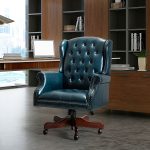 Amadeo Turquoise Faux Leather Tufted Wingback Swivel Executive Chair 6 Amadeo Turquoise Faux Leather Tufted Wingback Swivel Executive Chair