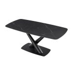 Amadeus Black Faux Marble Top Modern Dining Table