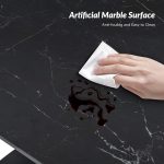 Amadeus Black Faux Marble Top Modern Dining Table