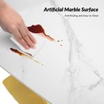 Amadeus White Faux Marble Modern Dining Table