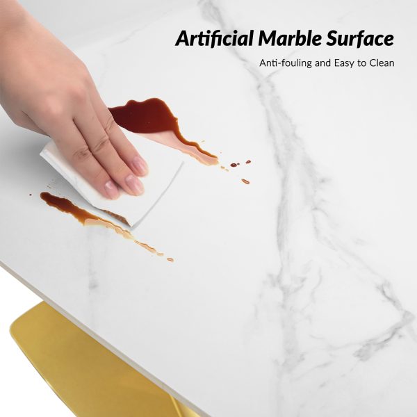 Amadeus White Faux Marble Modern Dining Table 3