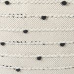 Amaira 16.0L x 16.0W x 16.0H Cream/Black/White patterned Wool and Cotton Pouf