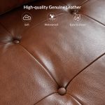 Amando Brown Genuine Leather Mid-Century Modern Modular Sectional 9 Amando Brown Genuine Leather Mid-Century Modern Modular Sectional