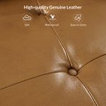 Amando Camel Leather Mid-Century Modern Modular Sectional Sofa