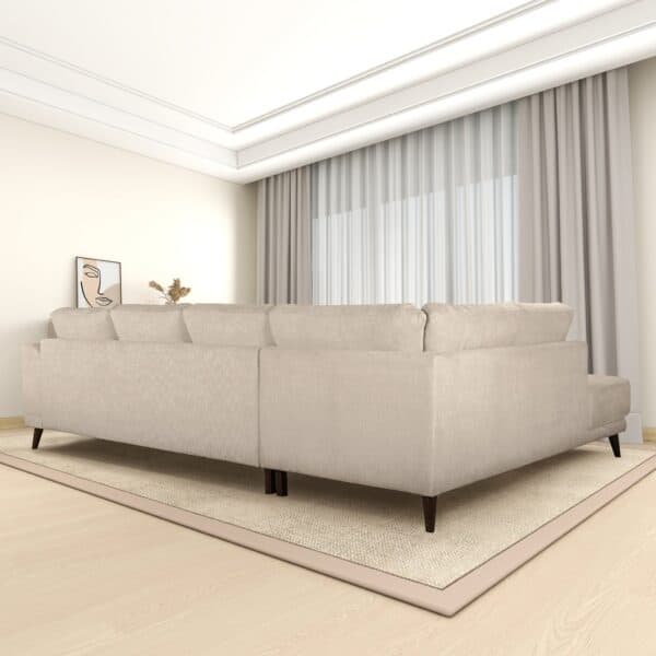 AmaraLeftSectionalCreamFabricSofa 1