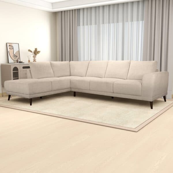 AmaraLeftSectionalCreamFabricSofa 5