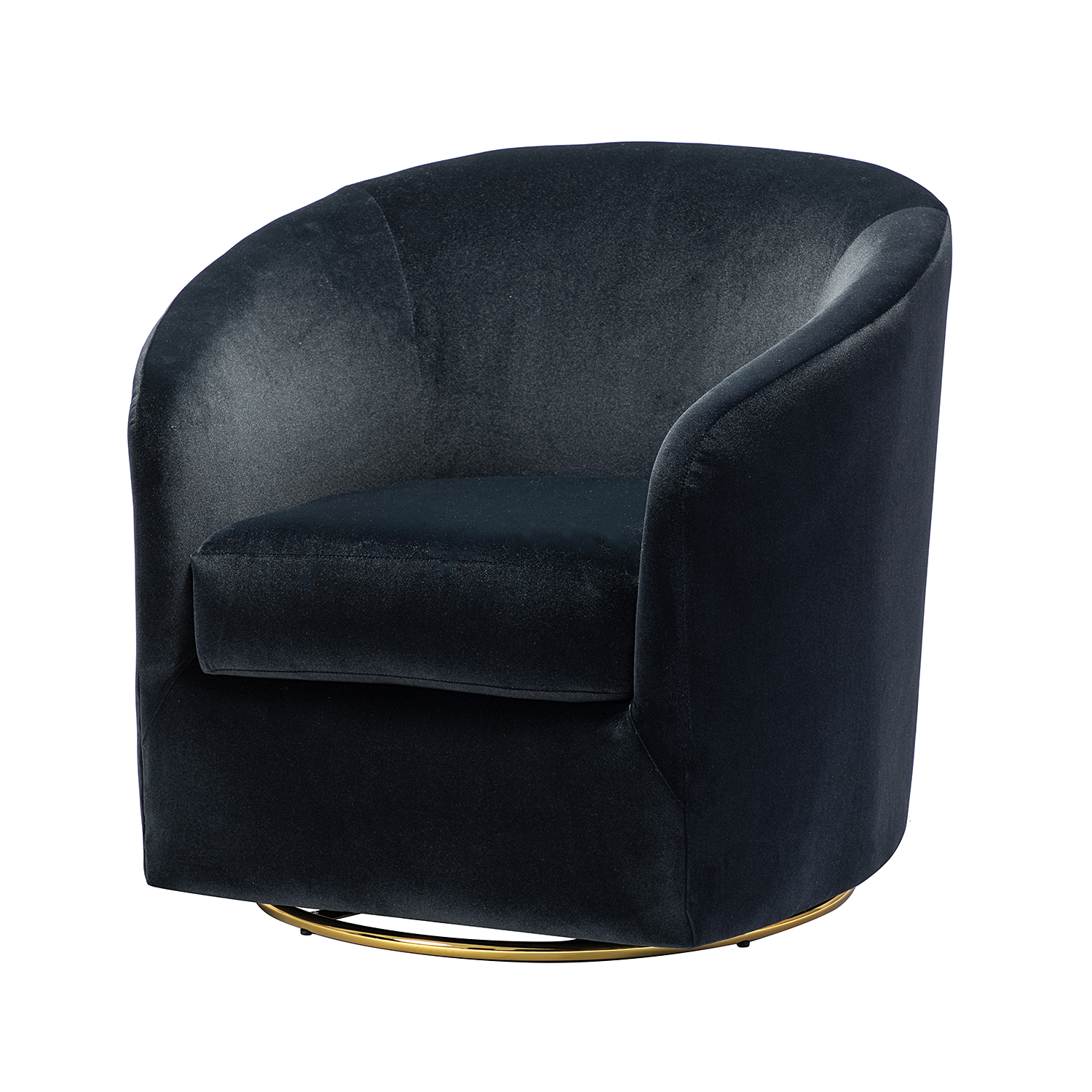 Amarante Black Velvet Gold Swivel Accent Chair 2 Amarante Black Velvet Gold Swivel Accent Chair - Image 2