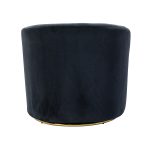 Amarante Black Velvet Gold Swivel Accent Chair