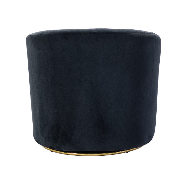 Amarante Black Velvet Gold Swivel Accent Chair 3